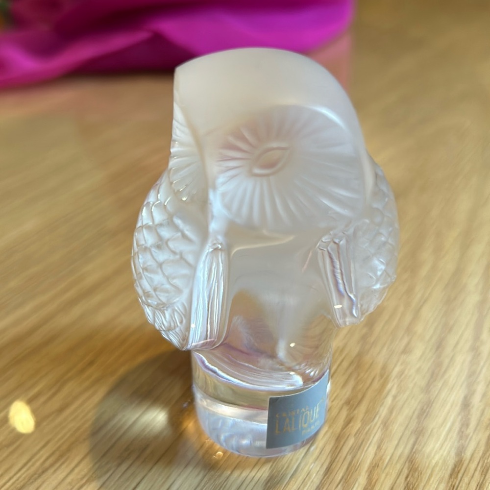 Lalique France Signed Owl Sculpture